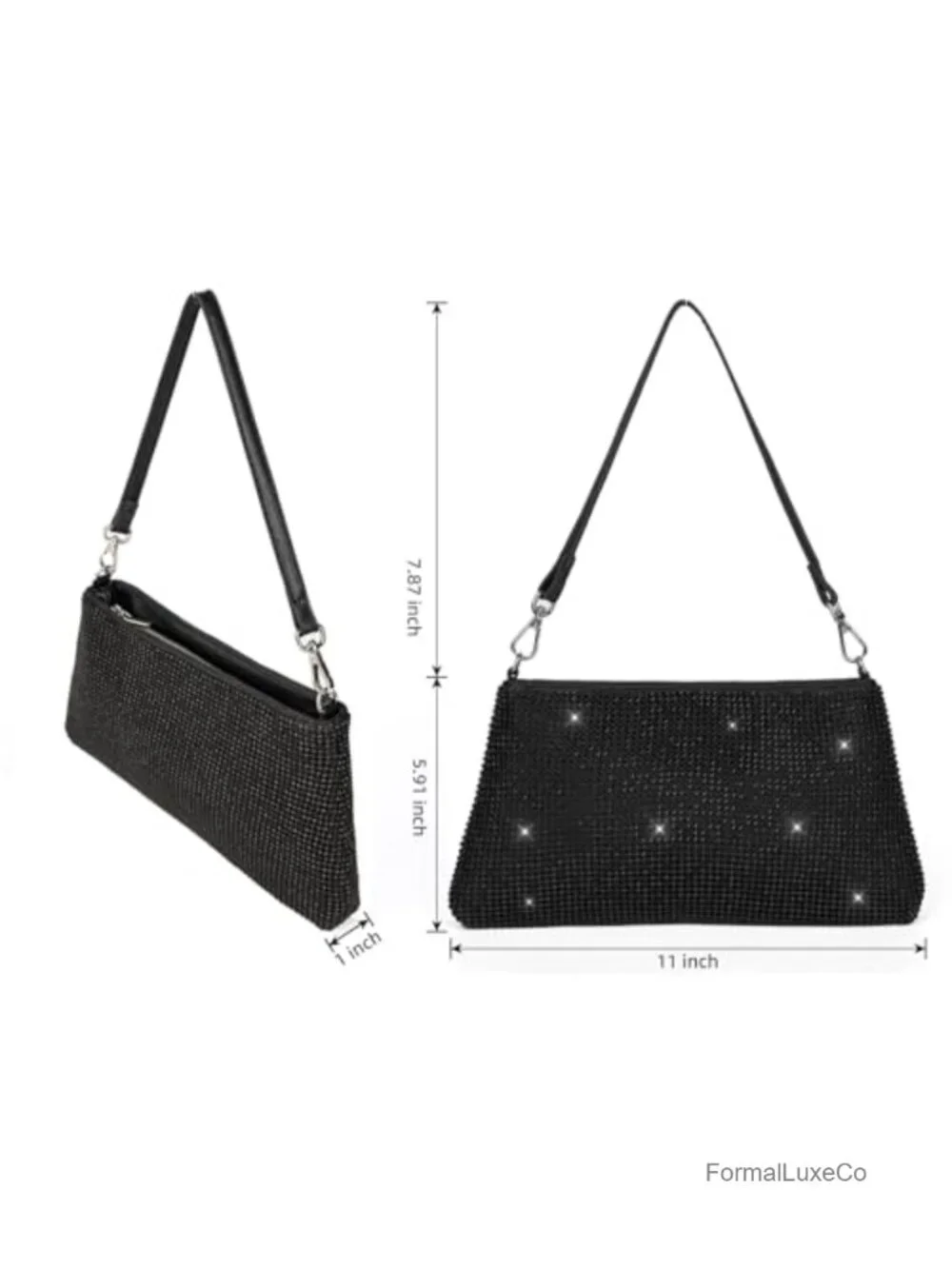 Bling Rhinestone Evening Clutch Purse Women Prom Party Wedding Crossbody Bag